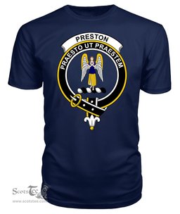 ScotsTee Shop Scottish Preston Clan Tartan Scottish Clans Crest T Shirt