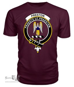 ScotsTee Shop Scottish Preston Clan Tartan Scottish Clans Crest T Shirt