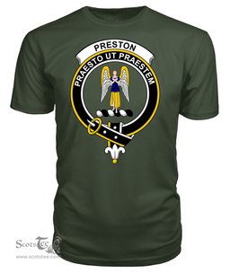 ScotsTee Shop Scottish Preston Clan Tartan Scottish Clans Crest T Shirt
