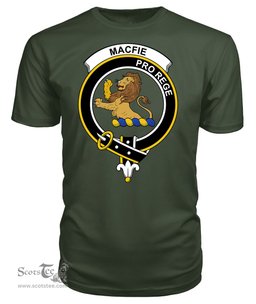 ScotsTee Shop Scottish MacFie (of Dreghorn) Clan Tartan Scottish Clans Crest T Shirt