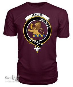 ScotsTee Shop Scottish MacFie (of Dreghorn) Clan Tartan Scottish Clans Crest T Shirt