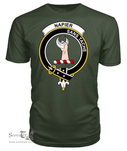 ScotsTee Shop Scottish Napier Clan Tartan Scottish Clans Crest T Shirt