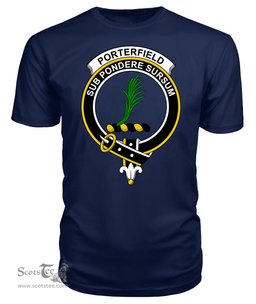 ScotsTee Shop Scottish Porterfield Clan Tartan Scottish Clans Crest T Shirt