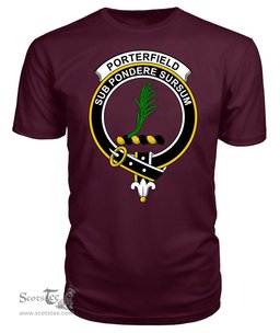 ScotsTee Shop Scottish Porterfield Clan Tartan Scottish Clans Crest T Shirt
