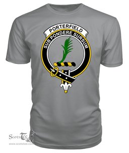 ScotsTee Shop Scottish Porterfield Clan Tartan Scottish Clans Crest T Shirt