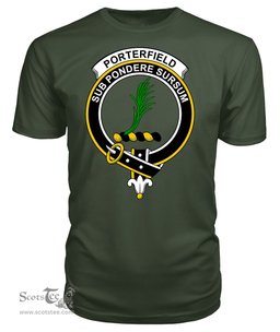 ScotsTee Shop Scottish Porterfield Clan Tartan Scottish Clans Crest T Shirt