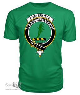 ScotsTee Shop Scottish Porterfield Clan Tartan Scottish Clans Crest T Shirt