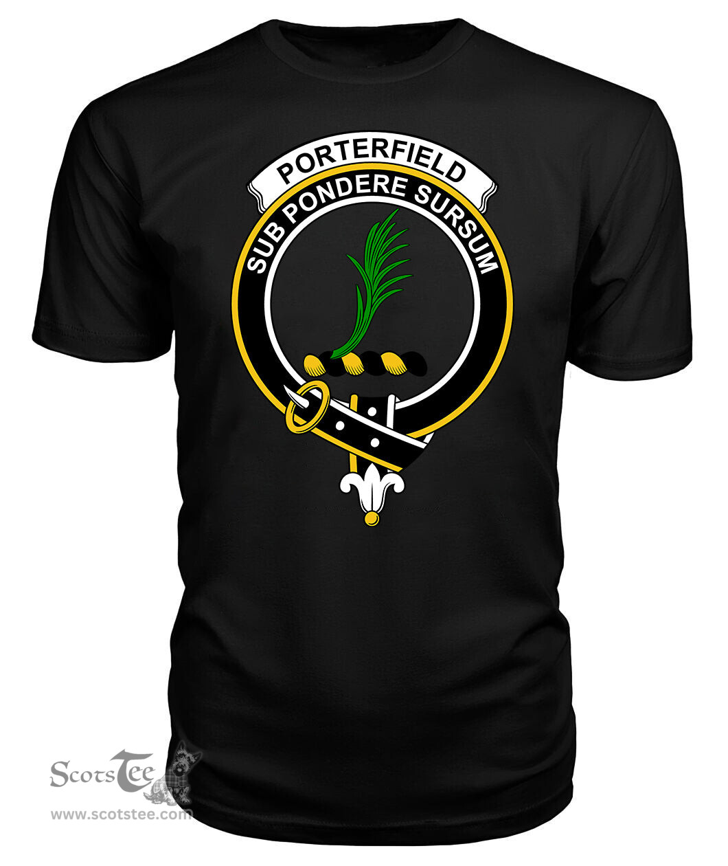 ScotsTee Shop Scottish Porterfield Clan Tartan Scottish Clans Crest T Shirt