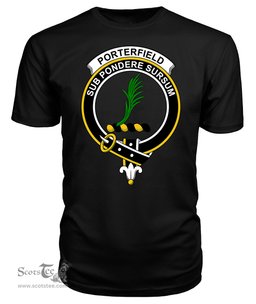 ScotsTee Shop Scottish Porterfield Clan Tartan Scottish Clans Crest T Shirt