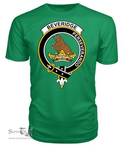 ScotsTee Shop Scottish Beveridge (Beveridge-Duncan) Clan Tartan Scottish Clans Crest T Shirt