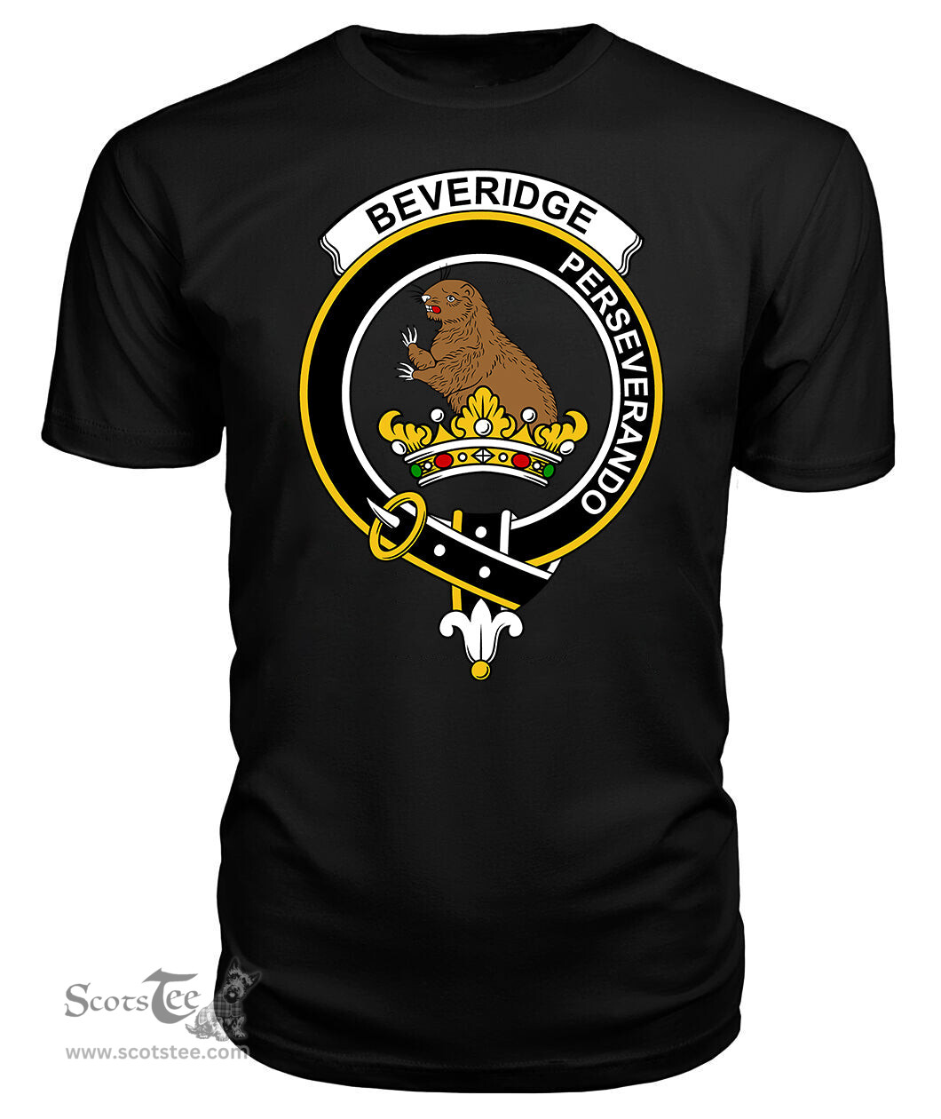 ScotsTee Shop Scottish Beveridge (Beveridge-Duncan) Clan Tartan Scottish Clans Crest T Shirt