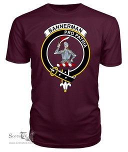ScotsTee Shop Scottish Bannerman Clan Tartan Scottish Clans Crest T Shirt