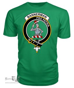 ScotsTee Shop Scottish Bannerman Clan Tartan Scottish Clans Crest T Shirt