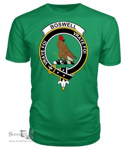 ScotsTee Shop Scottish Boswell Clan Tartan Scottish Clans Crest T Shirt