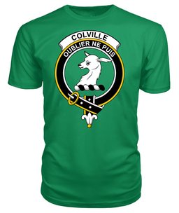 ScotsTee Shop Scottish Colville Clan Tartan Scottish Clans Crest T Shirt
