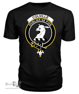 ScotsTee Shop Scottish Colville Clan Tartan Scottish Clans Crest T Shirt