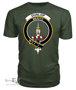 ScotsTee Shop Scottish Dunlop Clan Tartan Scottish Clans Crest T Shirt