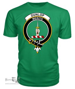 ScotsTee Shop Scottish Dunlop Clan Tartan Scottish Clans Crest T Shirt