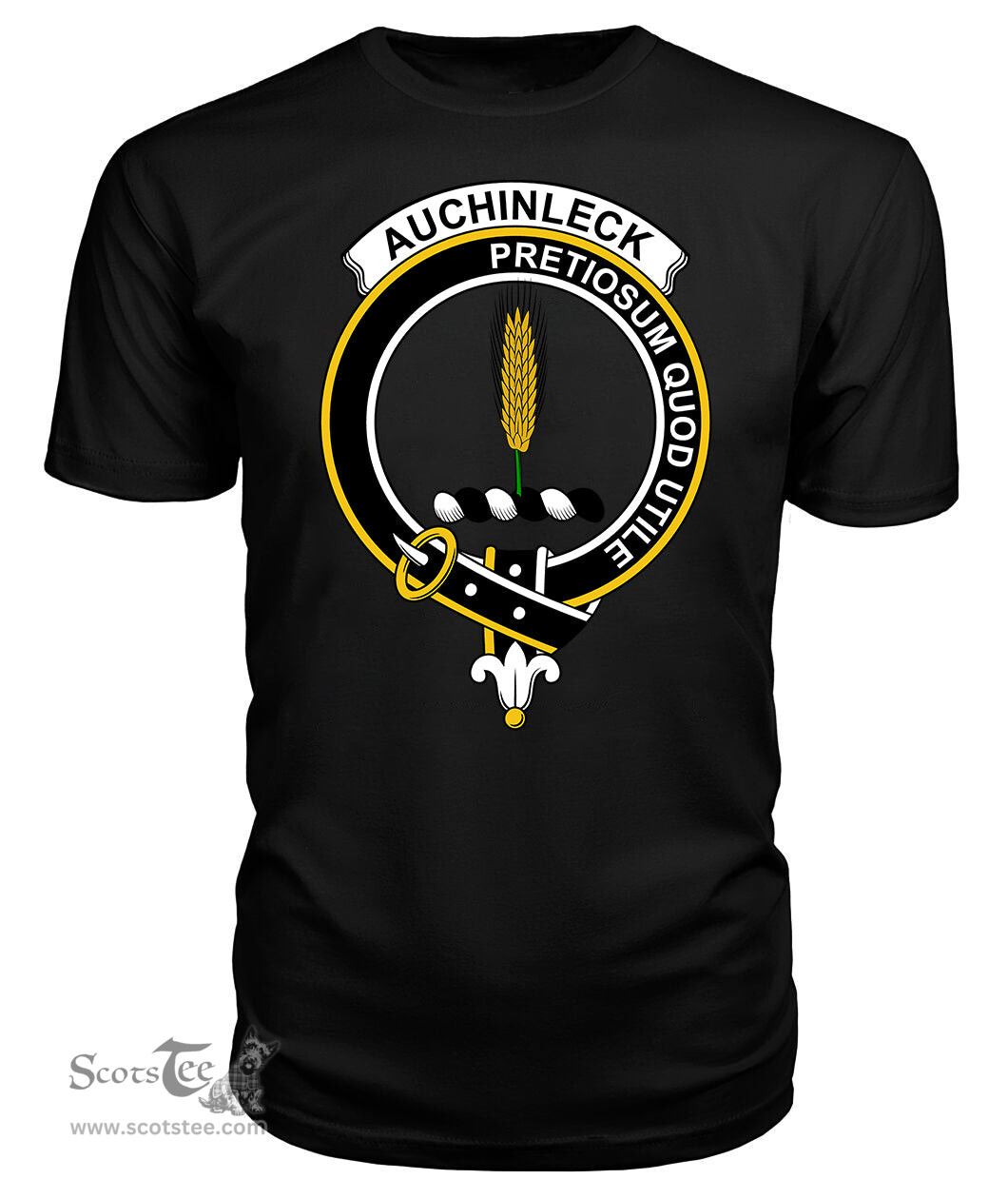 ScotsTee Shop Scottish Auchinleck or Affleck Clan Tartan Scottish Clans Crest T Shirt