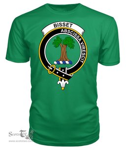 ScotsTee Shop Scottish Bisset Clan Tartan Scottish Clans Crest T Shirt