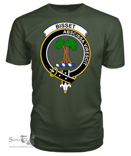 ScotsTee Shop Scottish Bisset Clan Tartan Scottish Clans Crest T Shirt