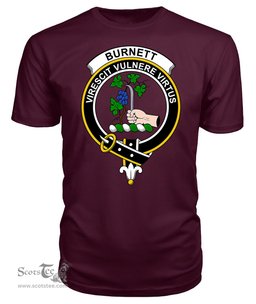 ScotsTee Shop Scottish Burnett Clan Tartan Scottish Clans Crest T Shirt