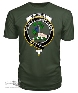 ScotsTee Shop Scottish Burnett Clan Tartan Scottish Clans Crest T Shirt