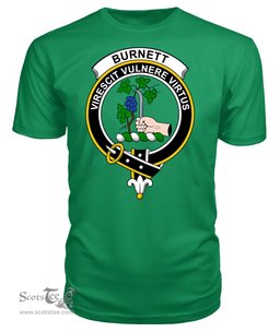ScotsTee Shop Scottish Burnett Clan Tartan Scottish Clans Crest T Shirt