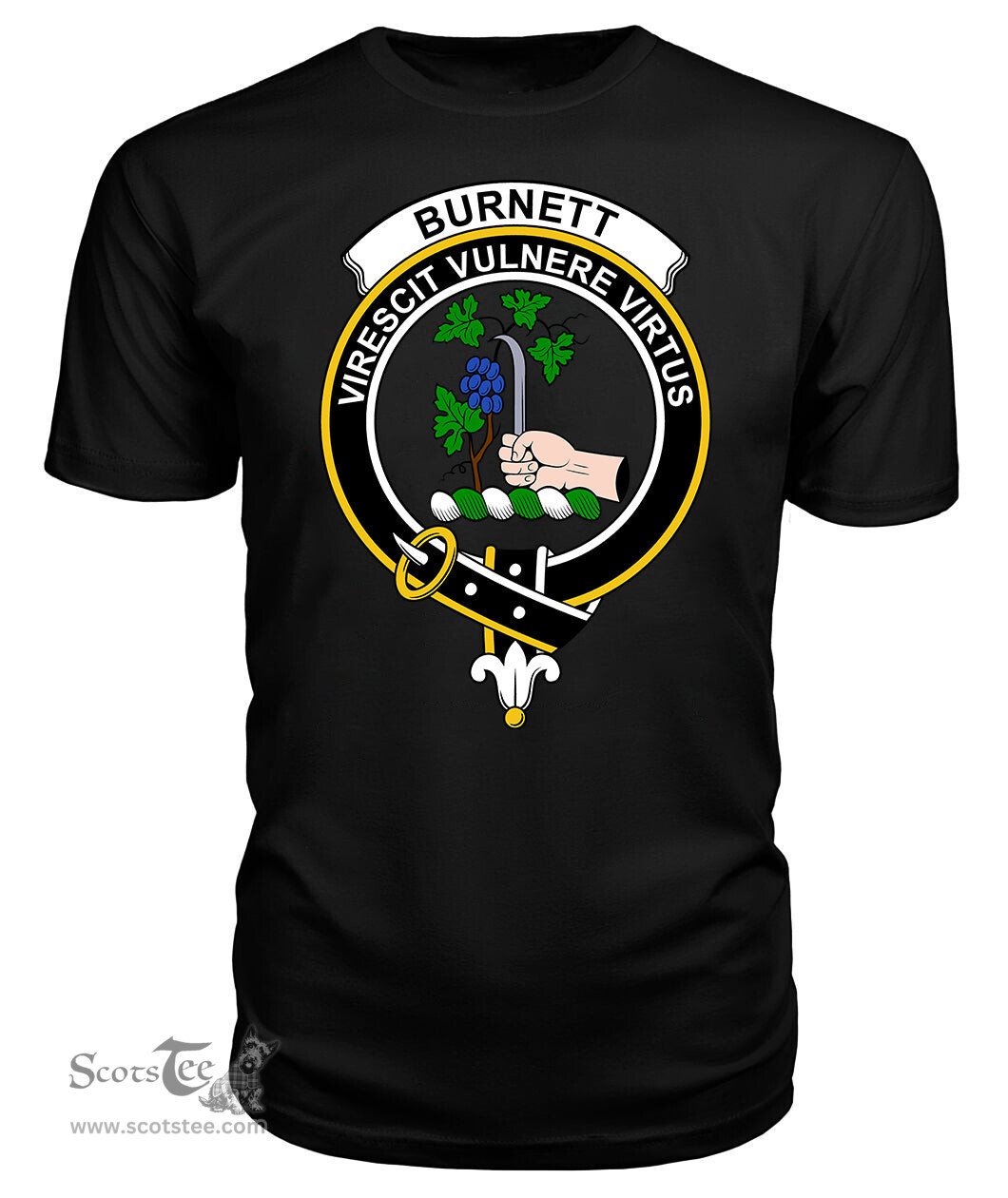 ScotsTee Shop Scottish Burnett Clan Tartan Scottish Clans Crest T Shirt