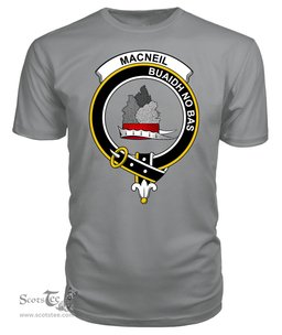 ScotsTee Shop Scottish MacNeil of Barra Clan Tartan Scottish Clans Crest T Shirt