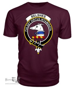 ScotsTee Shop Scottish Belshes (or Belsches) Clan Tartan Scottish Clans Crest T Shirt