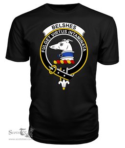 ScotsTee Shop Scottish Belshes (or Belsches) Clan Tartan Scottish Clans Crest T Shirt