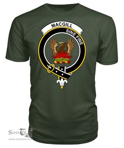 ScotsTee Shop Scottish MacGill (Makgill) Clan Tartan Scottish Clans Crest T Shirt