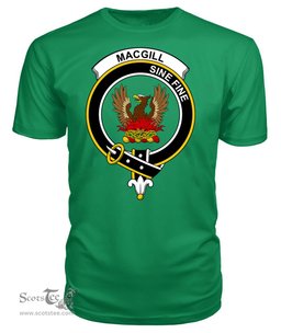 ScotsTee Shop Scottish MacGill (Makgill) Clan Tartan Scottish Clans Crest T Shirt