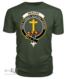 ScotsTee Shop Scottish Mercer Clan Tartan Scottish Clans Crest T Shirt