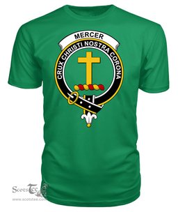 ScotsTee Shop Scottish Mercer Clan Tartan Scottish Clans Crest T Shirt