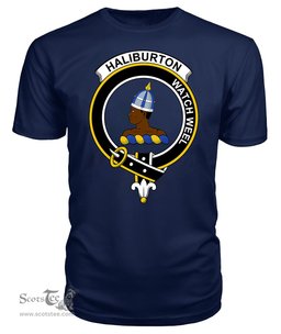 ScotsTee Shop Scottish Haliburton Clan Tartan Scottish Clans Crest T Shirt