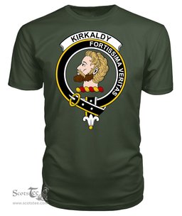 ScotsTee Shop Scottish Kirkaldy of Grange Clan Tartan Scottish Clans Crest T Shirt
