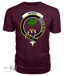 ScotsTee Shop Scottish Mowat of Inglistoun Clan Tartan Scottish Clans Crest T Shirt