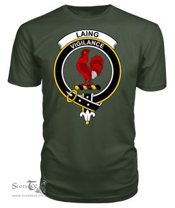 ScotsTee Shop Scottish Laing Clan Tartan Scottish Clans Crest T Shirt