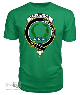 ScotsTee Shop Scottish McArthur Clan Tartan Scottish Clans Crest T Shirt