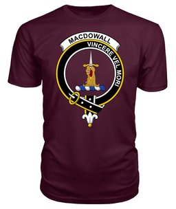ScotsTee Shop Scottish MacDowall (of Garthland) Clan Tartan Scottish Clans Crest T Shirt
