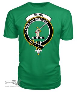 ScotsTee Shop Scottish Gunn Clan Tartan Scottish Clans Crest T Shirt