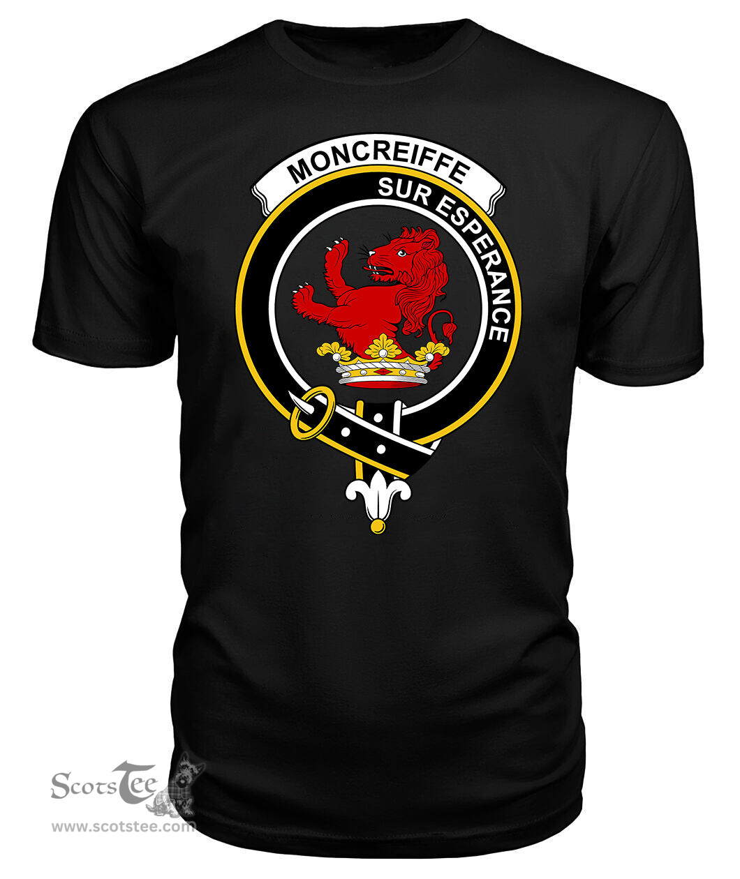 ScotsTee Shop Scottish Moncreiffe (or Moncreiff) Clan Tartan Scottish Clans Crest T Shirt