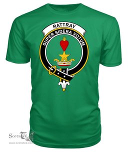 ScotsTee Shop Scottish Rattray Clan Tartan Scottish Clans Crest T Shirt