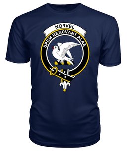 ScotsTee Shop Scottish Norvel (or Norvill) Clan Tartan Scottish Clans Crest T Shirt