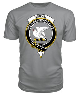 ScotsTee Shop Scottish Norvel (or Norvill) Clan Tartan Scottish Clans Crest T Shirt