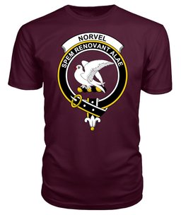 ScotsTee Shop Scottish Norvel (or Norvill) Clan Tartan Scottish Clans Crest T Shirt