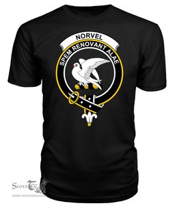 ScotsTee Shop Scottish Norvel (or Norvill) Clan Tartan Scottish Clans Crest T Shirt