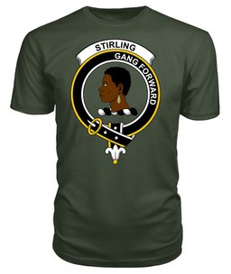 ScotsTee Shop Scottish Stirling of Keir Clan Tartan Scottish Clans Crest T Shirt